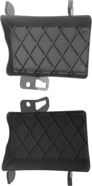 Front Bumper Tow Hook Cover Pair/Set for Jeep Grand Cherokee 2011-2013, Right (Passenger) and Left (Driver), Textured Black, Except SRT/SRT8 Models, Replacement