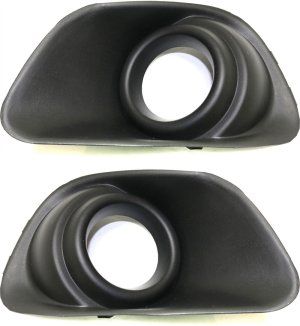 Front Fog Light Molding Pair/Set for Jeep Compass 2011-2017, Right (Passenger) and Left (Driver), Primed (Ready to Paint) Replacement