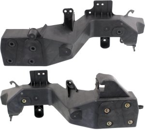 Headlight Bracket Pair/Set for 2011-2013 Jeep Grand Cherokee, Right (Passenger) and Left (Driver), Black Replacement