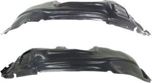 Front Fender Liner Pair/Set for 2014-2018 Jeep Cherokee, Right (Passenger) and Left (Driver), Chrome Trim, without Off Road Package, Replacement