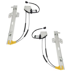 Front Window Regulator Pair/Set for 1997-2001 Jeep Cherokee, Power, includes Right (Passenger) and Left (Driver) w/ Motor, 4-Door Model, Replacement