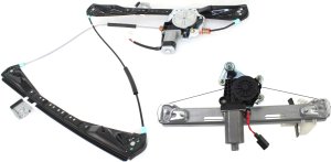 Front and Rear Window Regulator Set for 2000-2002 Lincoln LS, Left (Driver), Power, with Motor, Replacement