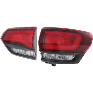 Tail Light Assembly Set for Jeep Grand Cherokee 2014-2021, Right (Passenger), Inner and Outer, Halogen, Suitable for SRT/Trackhawk Models, Replacement