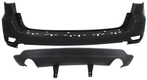 Upper and Lower Rear Bumper Cover Set for Jeep Grand Cherokee 2011-2021, Set of 2, Excludes SRT/SRT-8 Models - Replacement