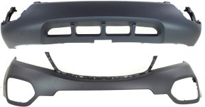 Front Bumper Cover Set for KIA Sorento 2011-2013, Upper and Lower, Primed (Ready to Paint), Without Sport Package - Replacement