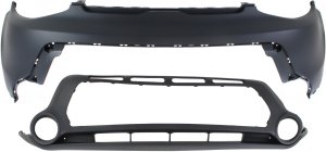 Front Bumper Cover for KIA Soul 2014-2016, Upper and Lower, 2-Piece Set, Replacement