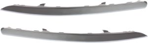 Front Bumper Molding Pair/Set for KIA Sportage 2011-2016, Right (Passenger) and Left (Driver) Sides, Chrome, Replacement