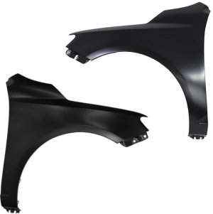 Front Fender Pair/Set for Kia Forte 2010-2013, Right (Passenger) and Left (Driver), Primed (Ready to Paint), Suitable for Hatchback/Sedan, Replacement Part