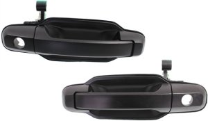 Pair/Set - Exterior Front Door Handles for KIA Sorento 2003-2006, Right (Passenger) and Left (Driver), Primed (Ready to Paint), with Hole, Replacement Set
