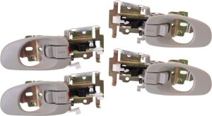 Interior Door Handle Pair/Set for Kia Sephia (1998-2001) / Spectra (2000-2002), Front or Rear, Right (Passenger) and Left (Driver), Beige, Pair/Set of 4 Replacement