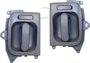 Rear Interior Door Handle Pair/Set for Kia Sedona 2002-2005, Includes Right (Passenger) and Left (Driver), Gray Replacement