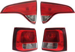 Tail Light Assembly for Kia Sorento 2014-2015, Inner and Outer, Right (Passenger) and Left (Driver), Bulb Type, Replacement Pair/Set 