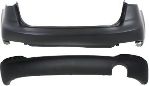 Rear Bumper Cover Set for Kia Forte 2014-2016, Set of 2 Upper and Lower Covers for EX/SX Models - Replacement 
