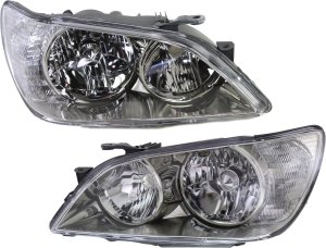 Headlight Lens and Housing Pair/Set for Lexus IS300 2001-2005, Right (Passenger) and Left (Driver), Xenon, without HID Pair/Set Replacement