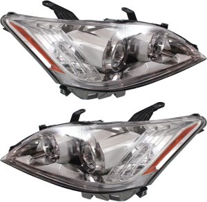 Headlight Pair/Set for Lexus ES350 2010-2011, Right (Passenger) and Left (Driver) Side, Lens and Housing, Halogen, Replacement