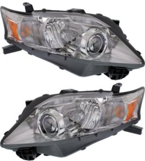 Headlight Assembly Pair/Set for Lexus RX350 2010-2012, Right (Passenger) and Left (Driver), HID/Xenon, with HID Pair/Set, Canada Built Vehicle Model, Replacement