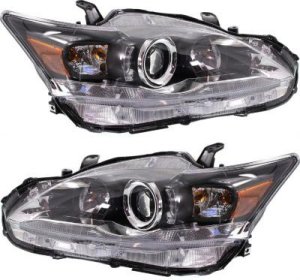 Headlight Assembly for Lexus CT200H 2011-2017, Right (Passenger) and Left (Driver), Halogen, Replacement Pair/Set