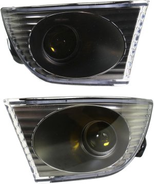 Front Fog Light Pair/Set for Lexus IS300 2003-2005, Right (Passenger) and Left (Driver) Lens and Housing, Halogen, without Sport Package, Replacement