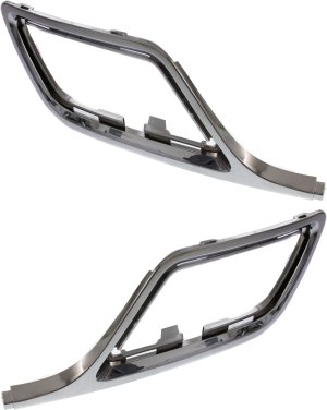 Front Fog Light Molding Pair/Set for 2010-2012 Lincoln MKZ, Right (Passenger) and Left (Driver) Sides, Chrome Replacement