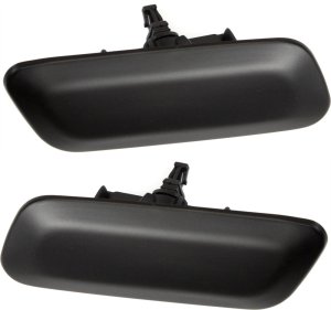 Headlight Washer Cover Pair/Set for 2010-2012 Lexus LS460, Right (Passenger) and Left (Driver), Black (Code 212), Replacement 
