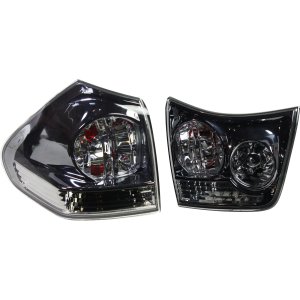 Tail Light Assembly Set for Lexus RX330 (2004-2006) and RX350 (2007-2009), Inner and Outer, Halogen, Left (Driver) Side, Replacement