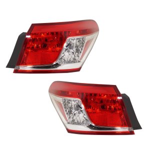 Outer Tail Light Lens and Housing Pair/Set for Lexus ES350 2010-2012, Right (Passenger) and Left (Driver) Replacement
