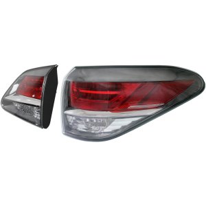 Tail Light Assembly Set for Lexus RX350/RX450H, Right (Passenger) Side, Inner and Outer, Halogen, for 2013-2015 Canada Built Vehicle, Replacement