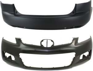 Front and Rear Bumper Cover Set for Mazda CX-7 (2007-2009), Primed (Ready to Paint) - Replacement Part