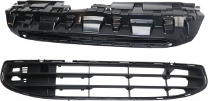 Upper Radiator Support Cover Set for 2014-2015 Mitsubishi Mirage, Textured Black Replacement