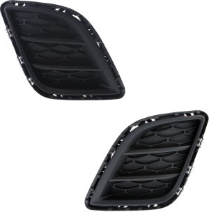 Pair/Set - Front Fog Light Cover for Mazda CX-7 2010-2012, Right (Passenger) and Left (Driver), Primed (Ready to Paint), Without Fog Light Hole, Replacement