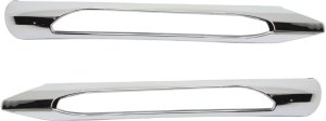 Front Bumper Molding Pair/Set for Mercedes-Benz C-Class 2012-2015, Right (Passenger) and Left (Driver), Chrome Plastic, with AMG Package, Suitable for Coupe and Sedan (2012-2014) Replacement