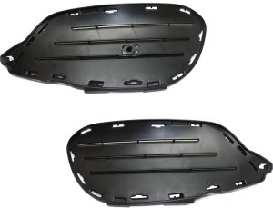 Pair/Set - Front Fog Light Cover Insert for Mercedes Benz E350 (2014), E400 (2015-2017), E550 (2014-2017), Primed (Ready to Paint) Lower Right (Passenger) and Left (Driver) Replacement