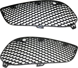 Fog Light Cover Pair/Set for Mercedes-Benz C-Class 2015-2018, Textured Black, Right (Passenger) and Left (Driver), Replacement