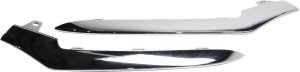 Front Bumper Molding Pair/Set for Mercedes-Benz E-Class (2014-2016), Right (Passenger) and Left (Driver), Chrome, with AMG Styling Package, Sedan 2014/Wagon, Excludes E63 Model, Replacement