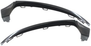 Front Bumper Molding Pair/Set for Mercedes-Benz C-Class 2015-2018, Right (Passenger) and Left (Driver) Outer, Primed (Ready to Paint) with AMG and Night Packages, Coupe 2017/Sedan