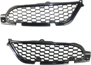 Painted Black Grille Pair/Set for 2006-2008 Mitsubishi Eclipse, Right (Passenger) and Left (Driver), without Emblem Provision, Replacement