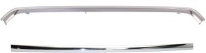 Grille Molding Set for 2011-2012 Mitsubishi Outlander Sport/RVR, Upper and Lower Garnish, Chrome Replacement
