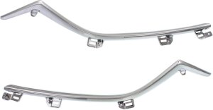 Grille Molding Pair/Set for Mazda 6, 2014-2017, Right (Passenger) and Left (Driver), Chrome, without LED Light Holes Replacement