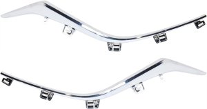 Chrome Grille Molding Pair/Set for Mazda 3 Sport/Mazda 3, Right (Passenger) and Left (Driver) Side, Compatible with 2014 to 2016 Models, Replacement