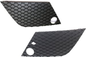 Grille Cover Pair/Set for 2012-2015 Mercedes-Benz ML-Class, Includes Right (Passenger) and Left (Driver) Opening Covers, Textured, with AMG Styling Package, Excludes ML63, Replacement