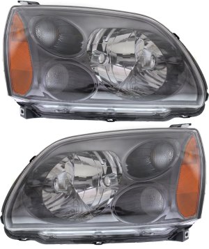Headlight Assembly for Mitsubishi Galant 2004-2009, Includes Right (Passenger) and Left (Driver) Halogen Headlights, Replacement Pair/Set