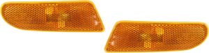 Front Side Marker Light Pair/Set for 2000-2006 Mercedes S-Class, Includes Right (Passenger) and Left (Driver) Lights, Lens and Housing, Fits (220) Chassis - Replacement
