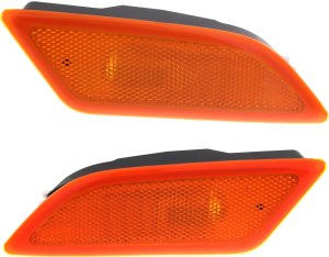 Front Side Marker Light Pair/Set for Mercedes-Benz C-Class (2012-2015), Right (Passenger) and Left (Driver), Includes Lens and Housing, Suitable for Coupe/Sedan (2012-2014), Excludes C63 Models - Replacement