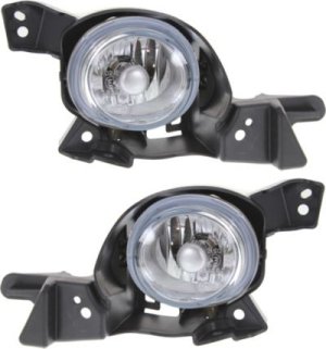 Front Fog Light Assembly for 2012-2013 Mazda 3, Right (Passenger) and Left (Driver) Halogen, Replacement Pair/Set