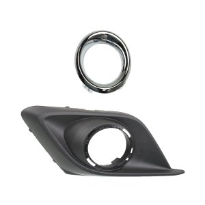 Front Fog Light Molding for 2014-2016 Mazda Mazda 3, Left (Driver), Paint to Match/Chrome, Ring, Hatchback/Sedan Replacement Set
