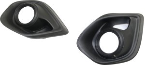 Front Fog Light Molding Pair/Set for 2013-2015 Mitsubishi Outlander Sport/RVR, Right (Passenger) and Left (Driver), Primed (Ready to Paint) Replacement
