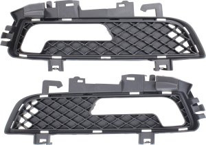 Front Fog Light Molding Pair/Set for 2010-2013 Mercedes-Benz E-Class, Right (Passenger) and Left (Driver), Primed (Ready to Paint), without AMG Package, with Cornering Lights and Daylight, Convertible/Coupe, Replacement