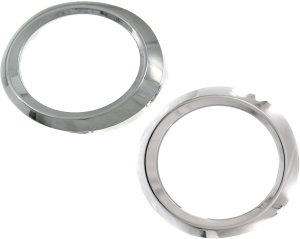 Front Fog Light Molding Pair/Set for 2010-2013 Mercedes-Benz E-Class, Right (Passenger) and Left (Driver), Chrome, Excluding AMG Package and DL, Sedan/Wagon Replacement