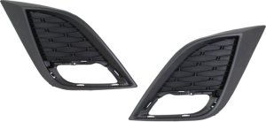 Front Fog Light Molding Pair/Set for 2010-2011 Mazda Mazda 3, Right (Passenger) and Left (Driver), Primed (Ready to Paint), Compatible with 2.0L/2.5L Engine, Replacement