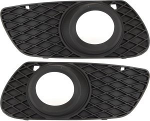 Front Fog Light Molding Pair/Set for 2006-2007 Mercedes-Benz ML-Class, Right (Passenger) and Left (Driver), Textured Black, w/o AMG and Sport Package, Replacement